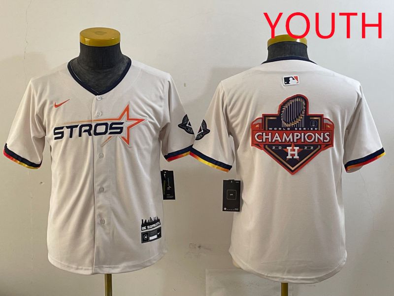 Youth Houston Astros Blank Cream three generations Joint Name 2025 Nike MLB Jersey style 41420->youth mlb jersey->Youth Jersey
